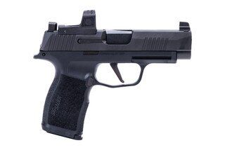Semi-automatic 9mm pistol with reflex sight.